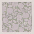 Wedding Rose Hankie - Silver on Sage Green 8010/5