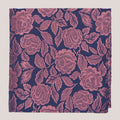 Wedding Rose Hankie - Rose Pink on Navy 8010/10