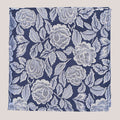 Wedding Rose Hankie - Sky Blue on Navy 8012/2