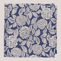Wedding Rose Hankie - Champagne on Navy 8010/7