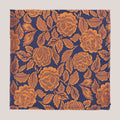 Wedding Rose Hankie - Warm Spice on Navy 8010/8