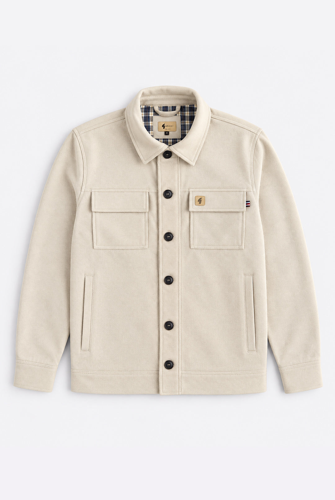 Gabbici Vintage Textured Stretch Overshirt – Cement