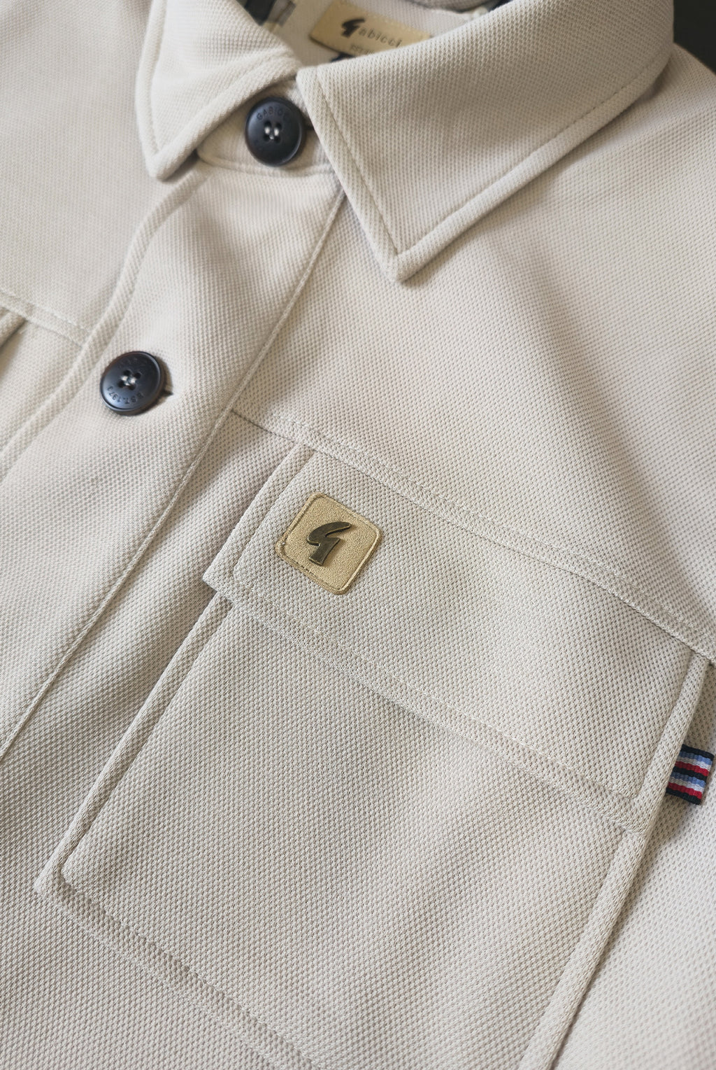 Gabbici Vintage Textured Stretch Overshirt – Cement