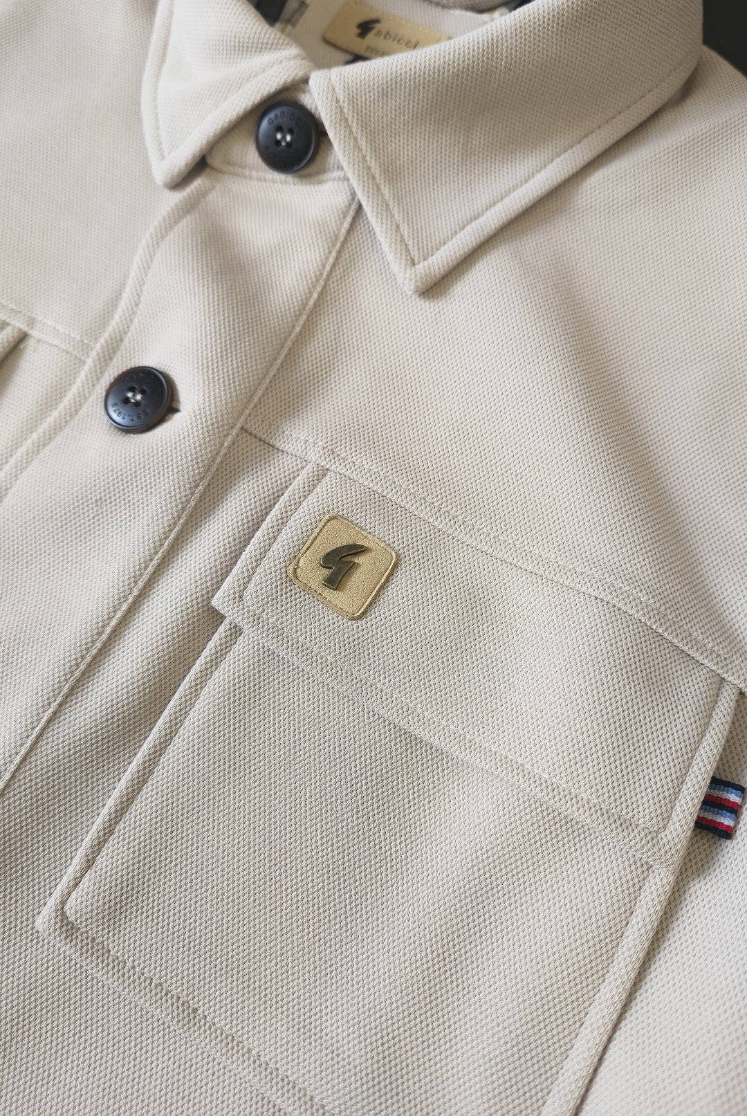 Gabbici Vintage Textured Stretch Overshirt – Cement