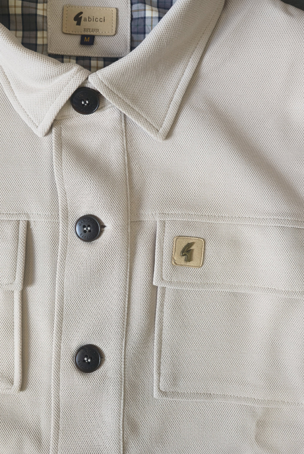 Gabbici Vintage Textured Stretch Overshirt – Cement