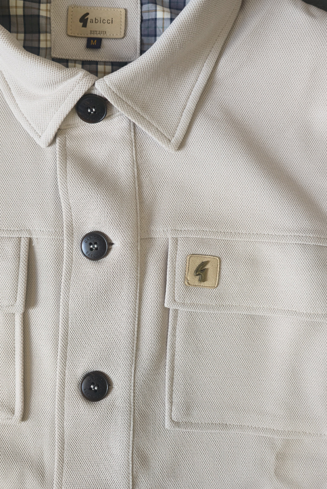 Gabbici Vintage Textured Stretch Overshirt – Cement