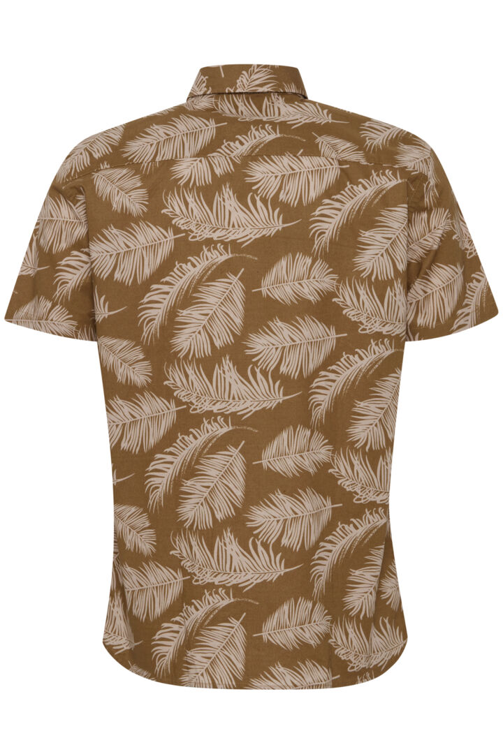 Palm Print Short Sleeve Shirt - Tan