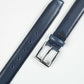 IBEX - 35mm Stitched Edge Leather Belt - Navy