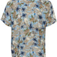 Palm Print Camp Collar Short Sleeve Shirt - Blue
