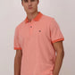 Sustainable-Cotton Two-Tone Polo - Tangerine