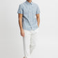 Palm Print Short Sleeve Shirt - Sky Blue