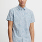 Palm Print Short Sleeve Shirt - Sky Blue