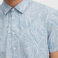 Palm Print Short Sleeve Shirt - Sky Blue