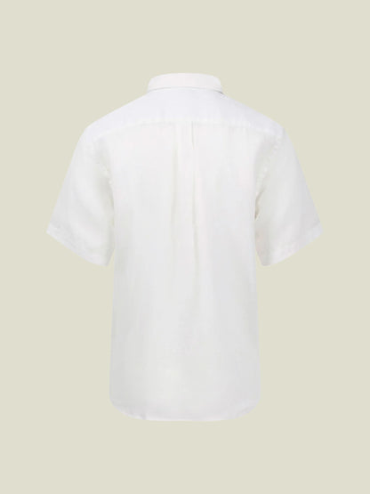 SHORT-SLEEVED SHIRT MADE FROM PREMIUM LINEN - White