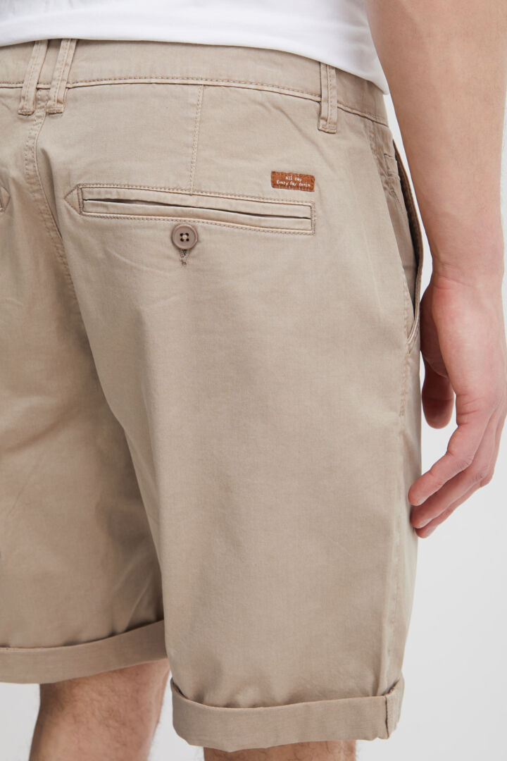 Cotton-Rich Tailored Shorts - Beige