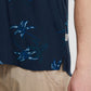 Palm Print Camp Collar Short Sleeve Shirt - Navy