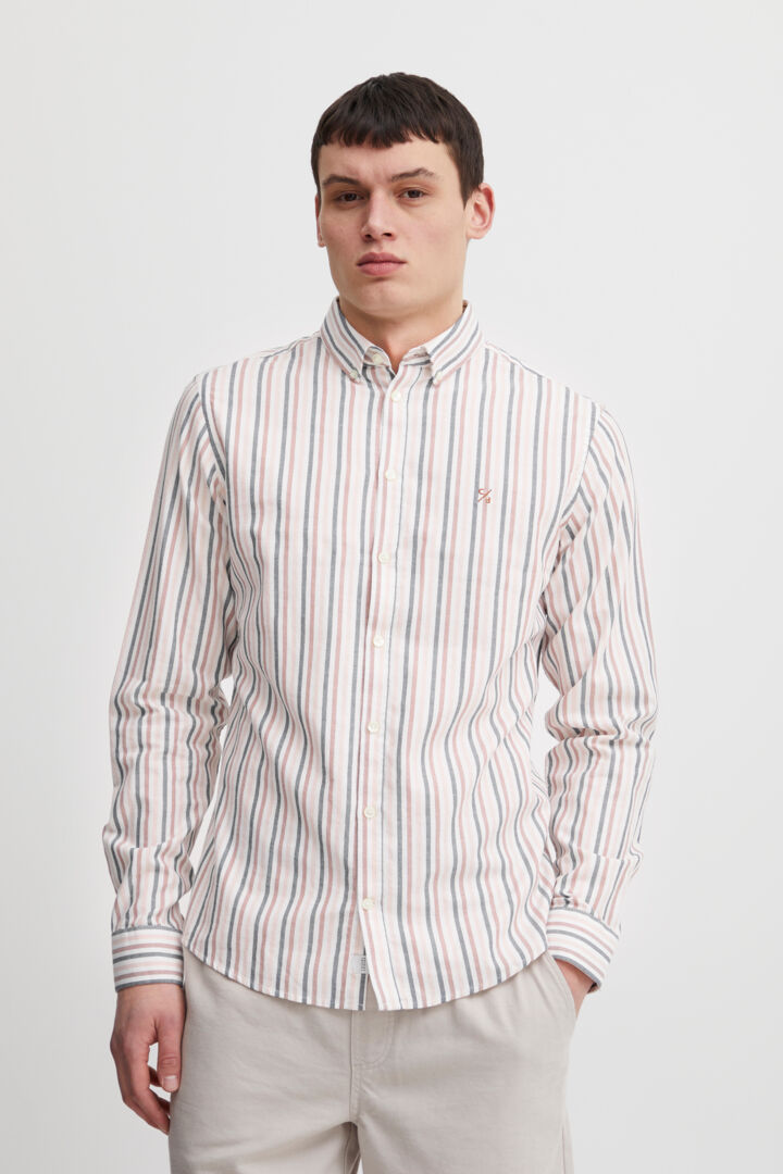 Pure-Cotton Long Sleeve Shirt - Striped