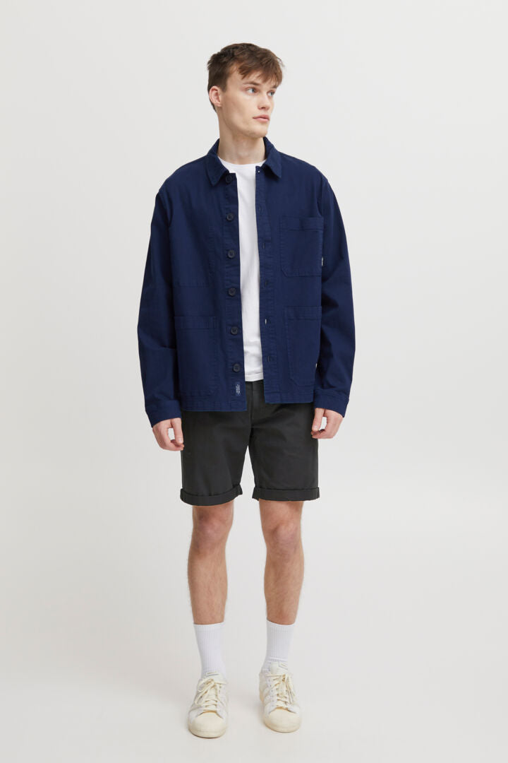 Cotton-Rich Tailored Shorts - Black