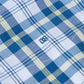 Cotton-Rich Button-Down Short-Sleeve Shirt - White / Blue Check