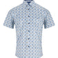 Cotton-Blend  Short-Sleeve Shirt - Sea Green Pattern