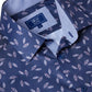 Pure-Cotton Short-Sleeve Shirt - Navy Leaf
