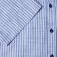 Pure Cotton Button-Down Short-Sleeve Shirt - Blue Stripe