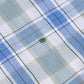 Pure Cotton Short-Sleeve Shirt - Blue / Green Check