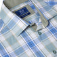Pure Cotton Short-Sleeve Shirt - Blue / Green Check