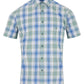 Pure Cotton Short-Sleeve Shirt - Blue / Green Check