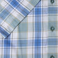 Pure Cotton Short-Sleeve Shirt - Blue / Green Check