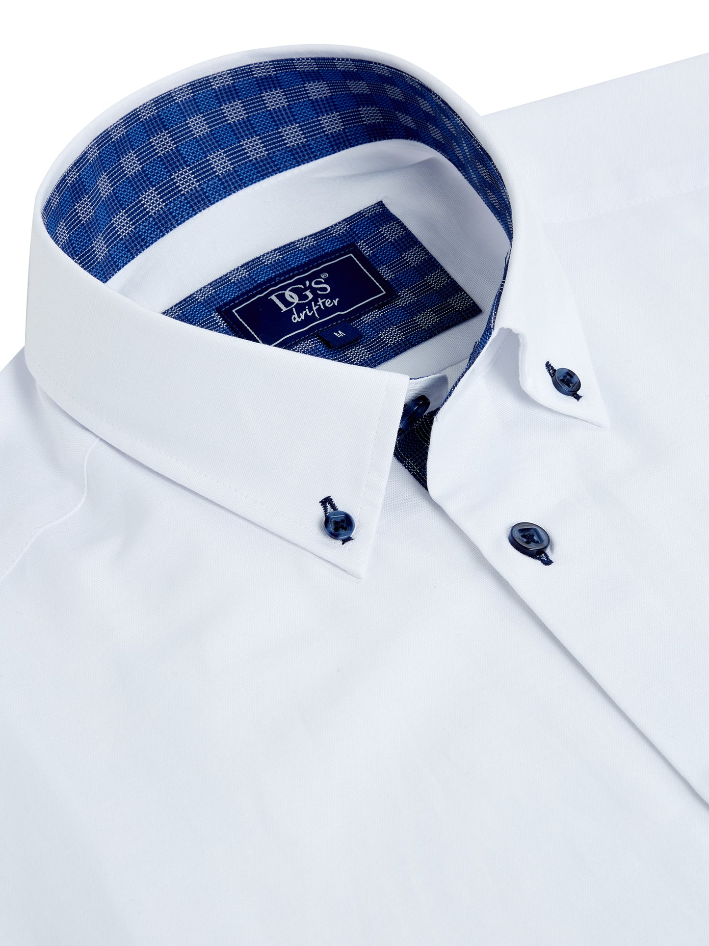Cotton-Rich Button Down Long-Sleeve Shirt - White