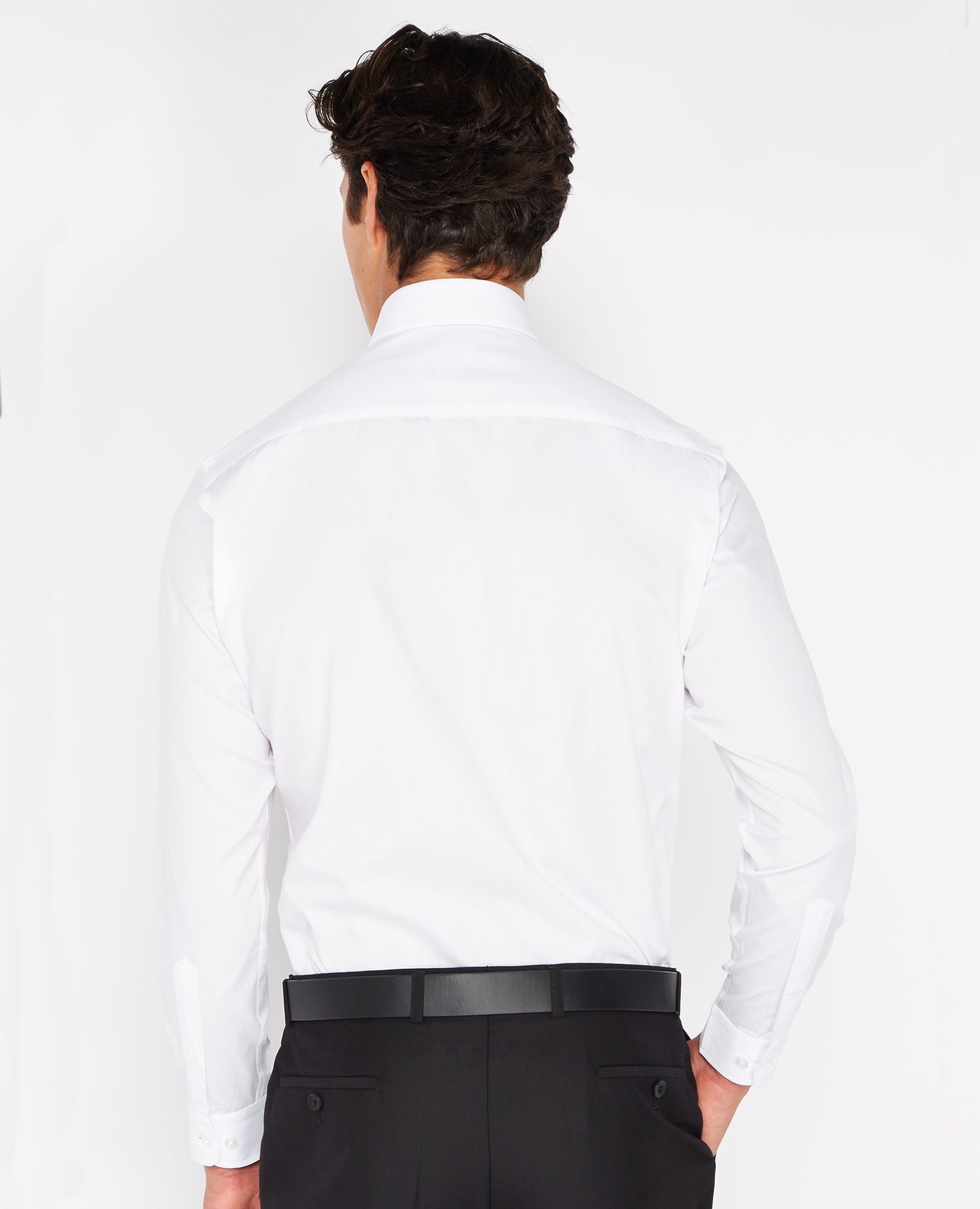 Tapered Fit Long Sleeve Shirt - White