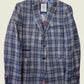 Blue Check Linen Structure Jacket - A Fish Named Fred