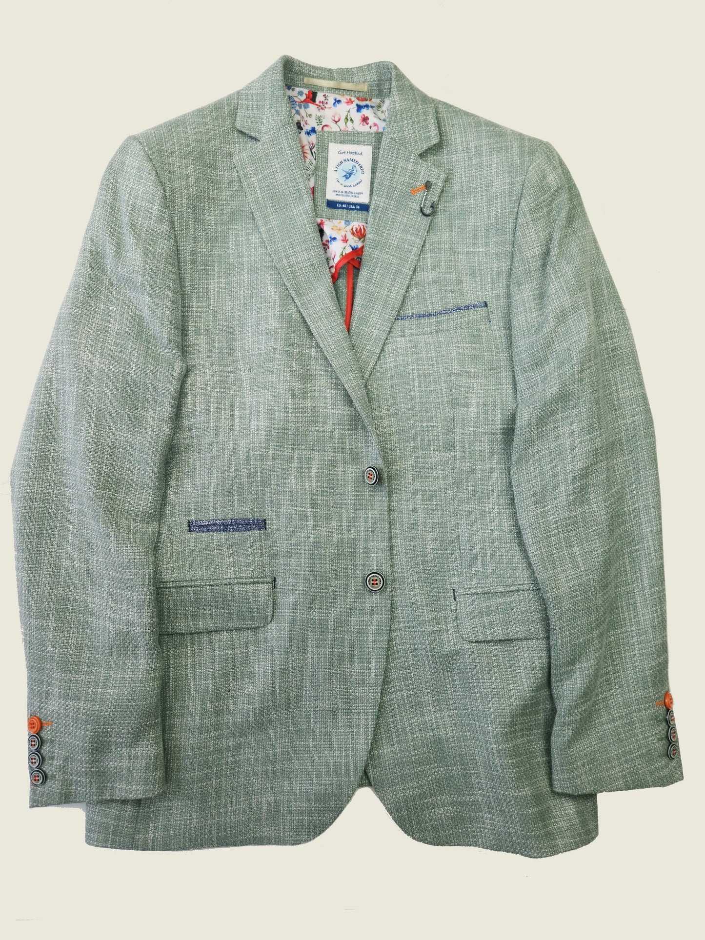 Green Melange Structure Jacket - A Fish Named Fred