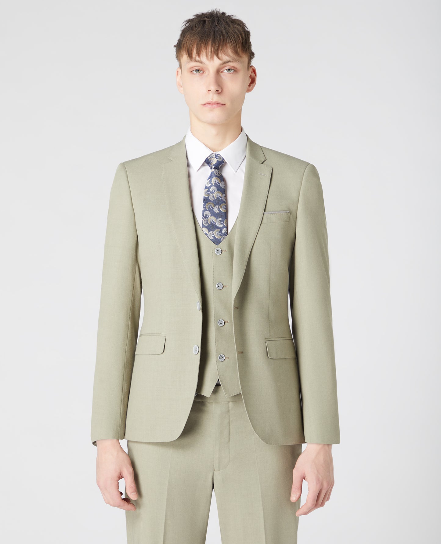X-Slim Fit Pistachio Green 3-Piece Nested Suit