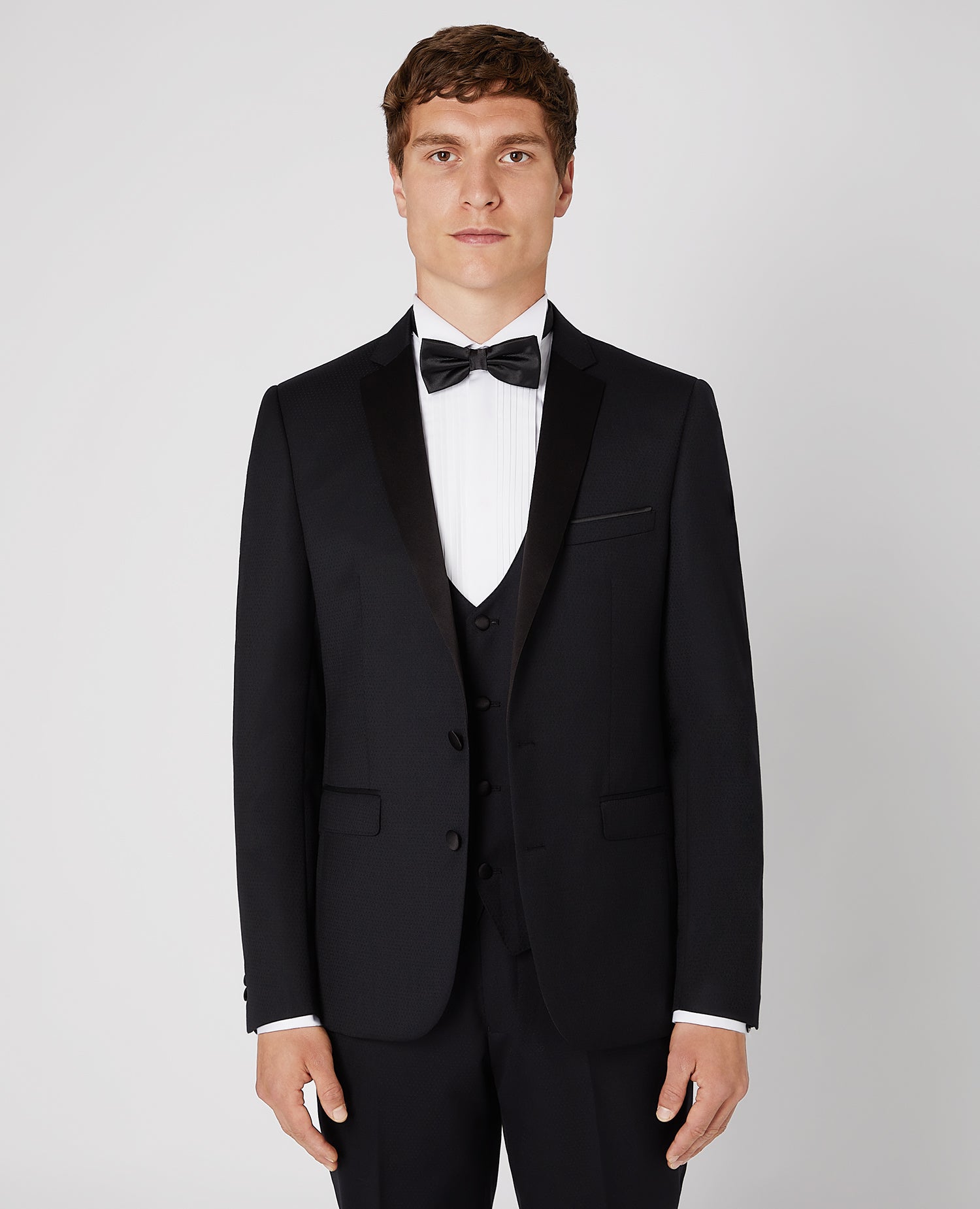Slim Fit Wool-Rich Dinner Suit Jacket - Black