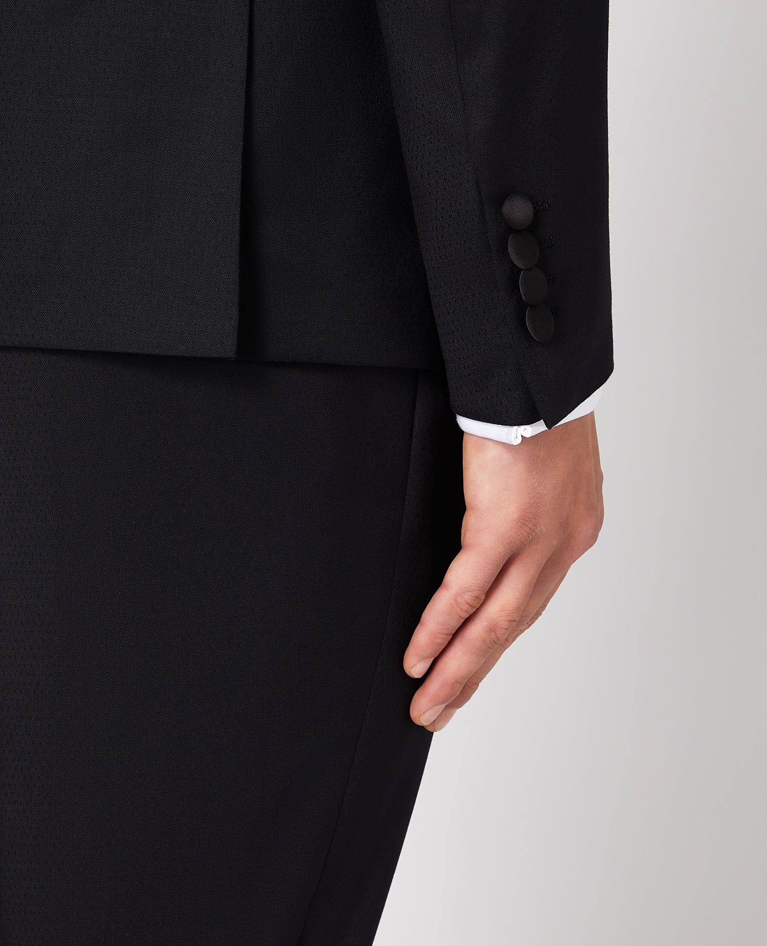 Slim Fit Wool-Rich Dinner Suit Jacket - Black