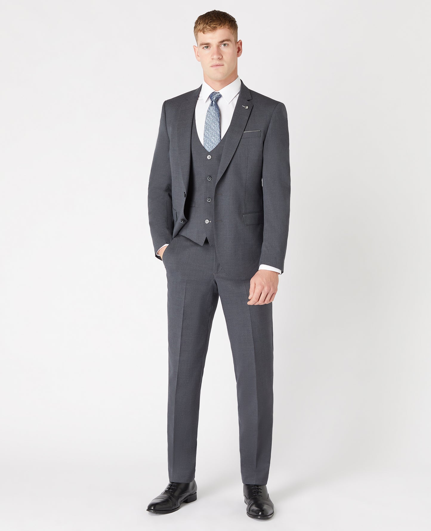 Slim Fit Wool-Rich Suit Waistcoat - Charcoal Grey