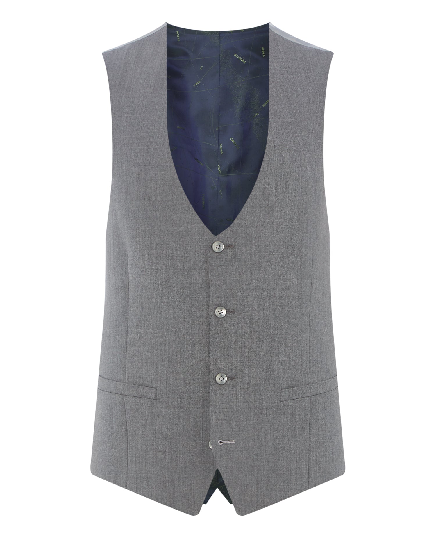 Slim Fit Wool-Rich Suit Waistcoat - Grey