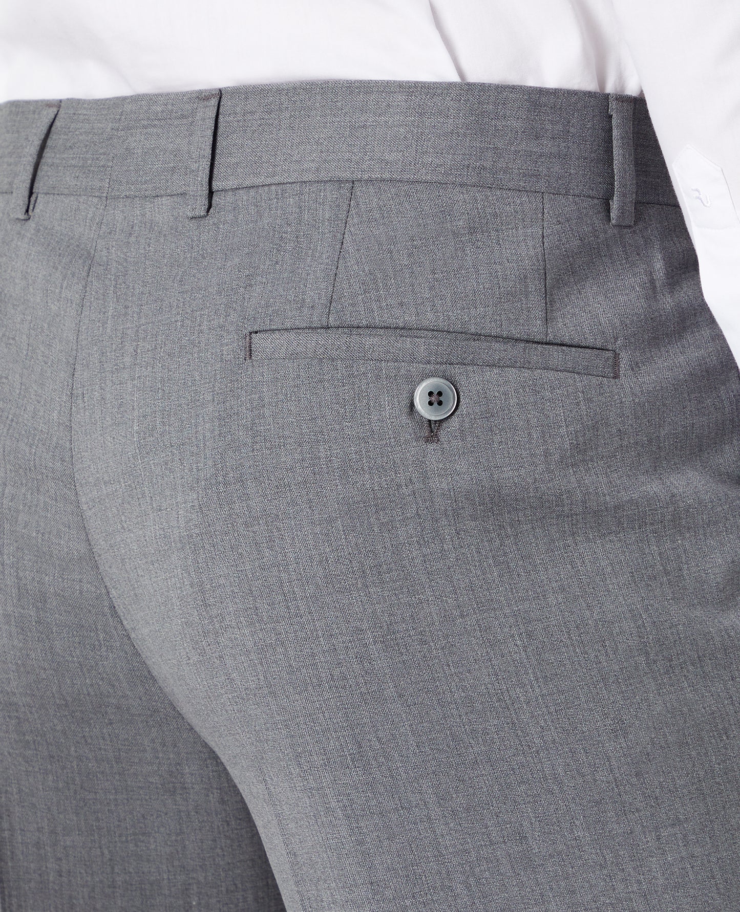 Slim Fit Wool-Rich Suit Trousers - Grey