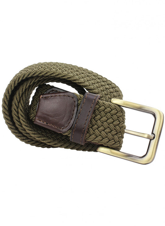 35mm Elastic Green Woven Belt