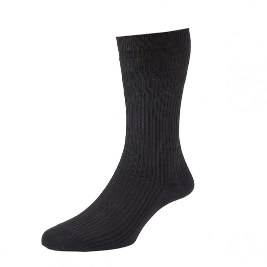 HJ Hall Cotton Rich Soft Top Socks Black