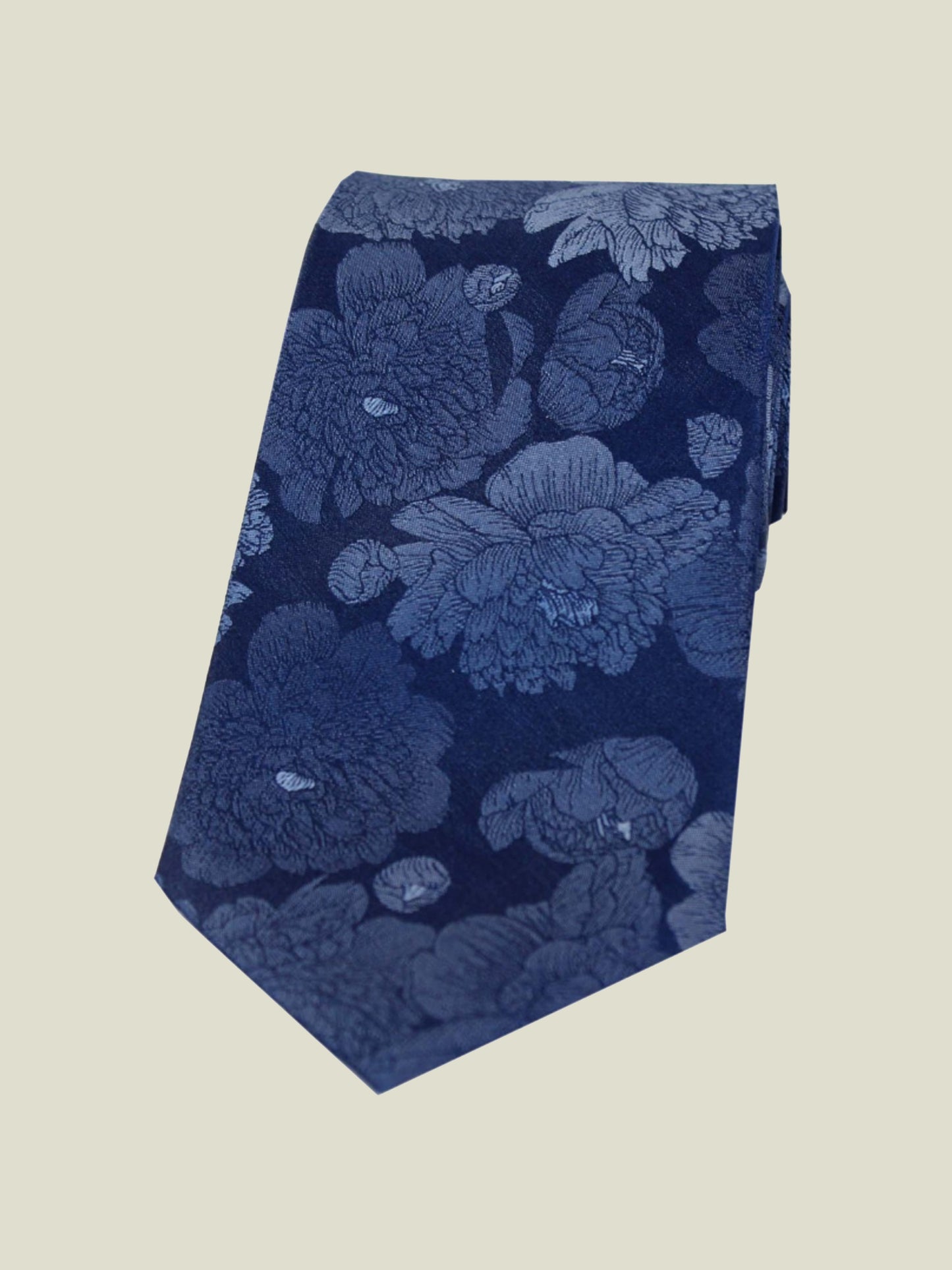 Pure Silk Woven - Navy Tonal Floral Tie
