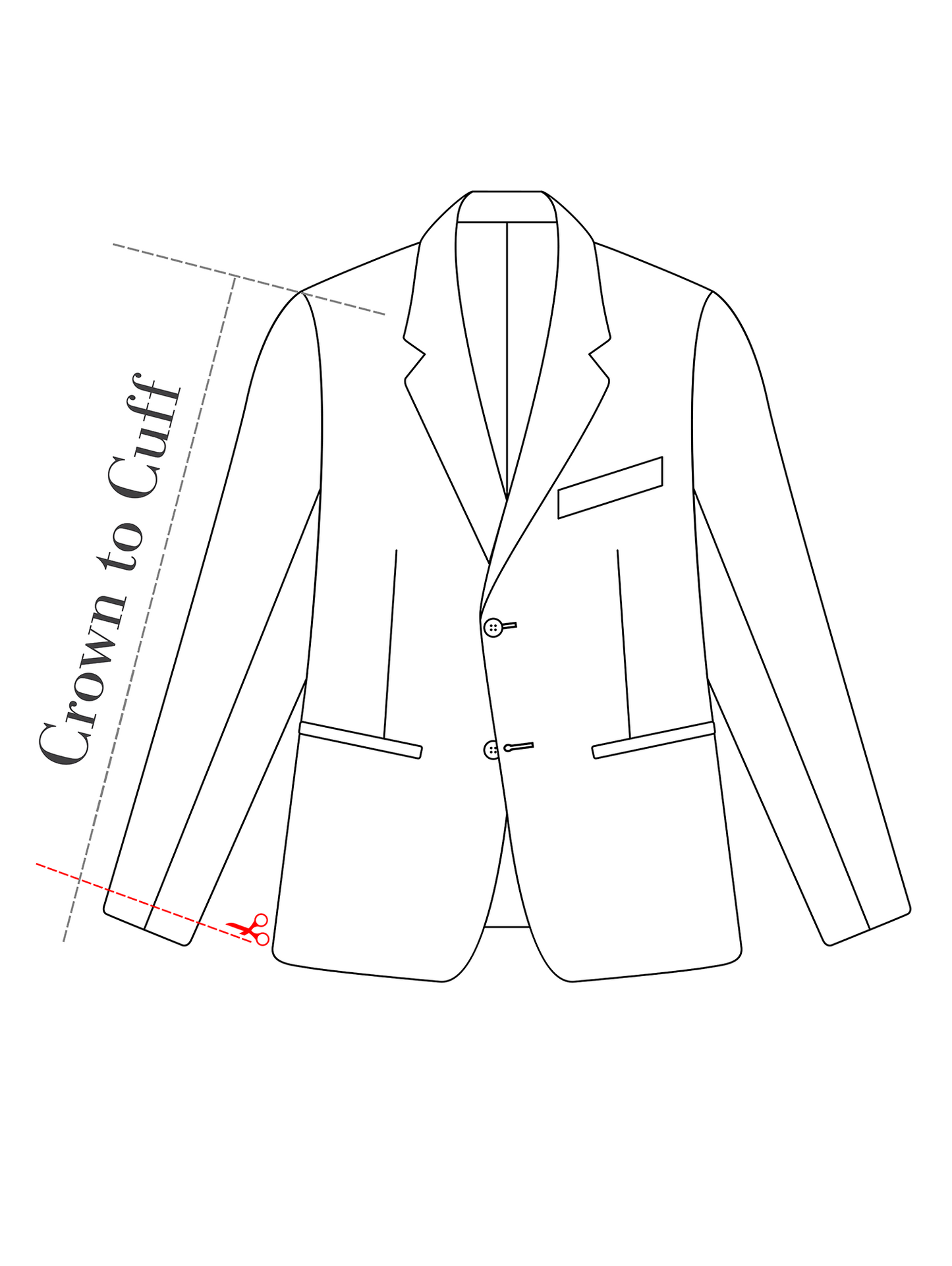 Sleeve Length on Blazer, Suit Jacket or Overcoat