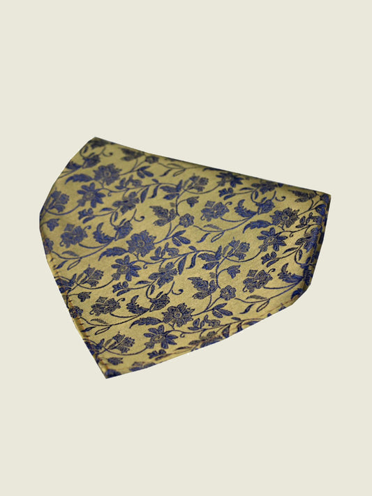 Pure Silk Woven - Yellow Floral Hankie