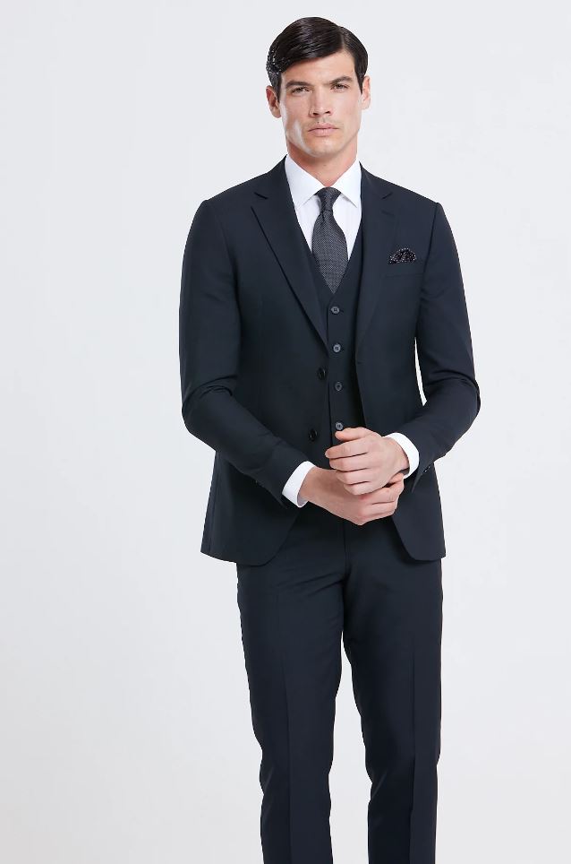 James Tailored Fit Suit Waistcoat - Black