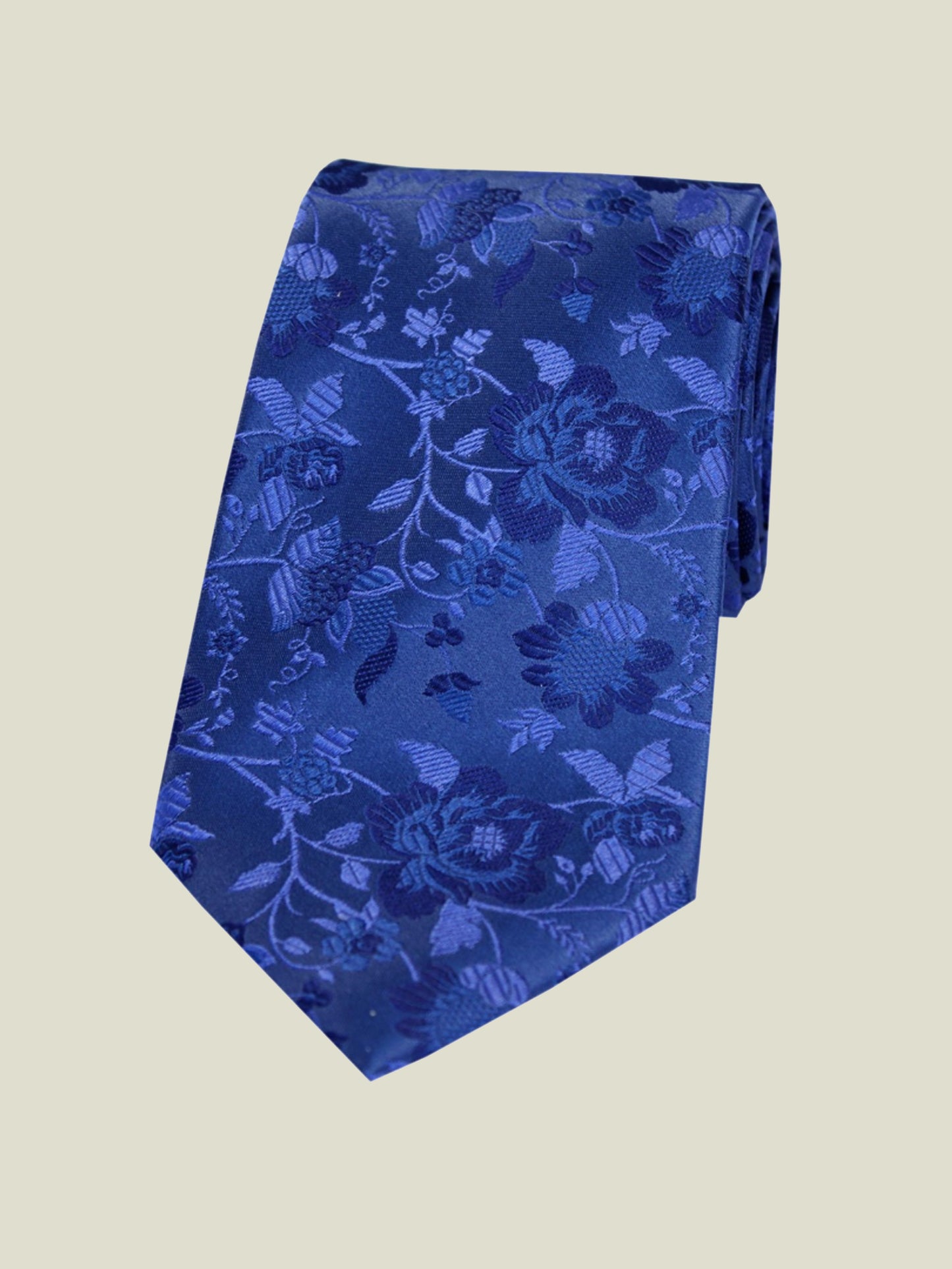Pure Silk Woven - Navy Blue Floral Tie