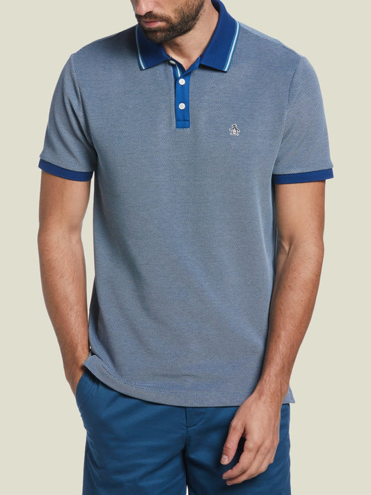 BIRDSEYE ORGANIC COTTON PIQUE POLO SHIRT IN LIMOGES