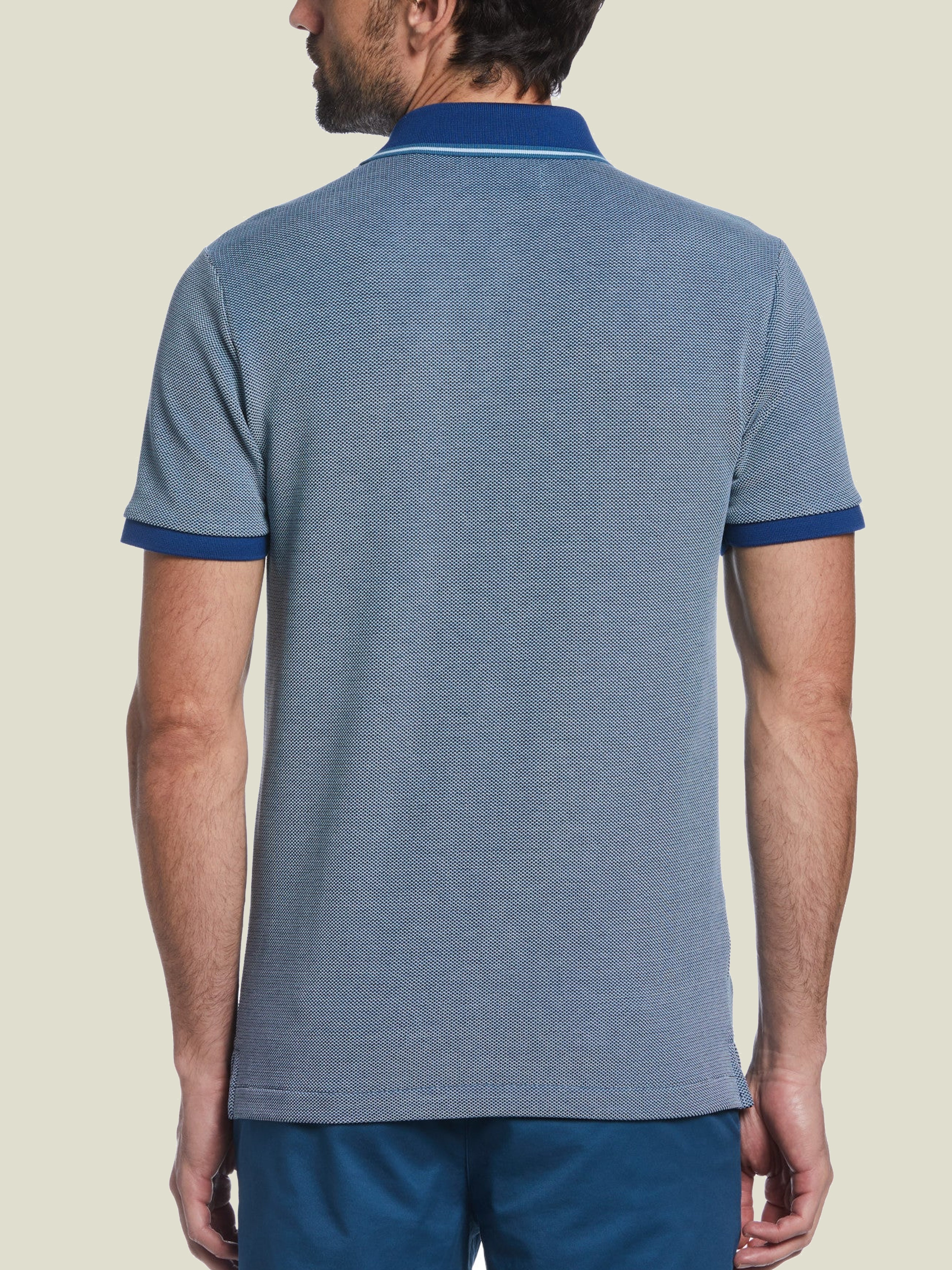 BIRDSEYE ORGANIC COTTON PIQUE POLO SHIRT IN LIMOGES