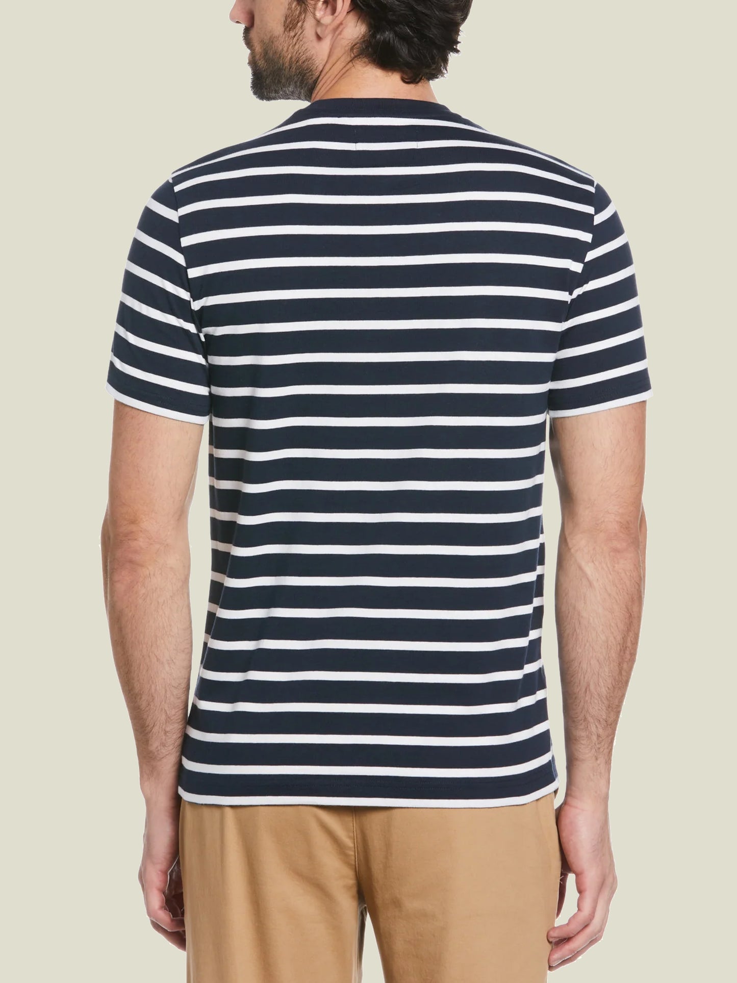 ORGANIC COTTON BRETON STRIPE TEE IN DARK SAPPHIRE